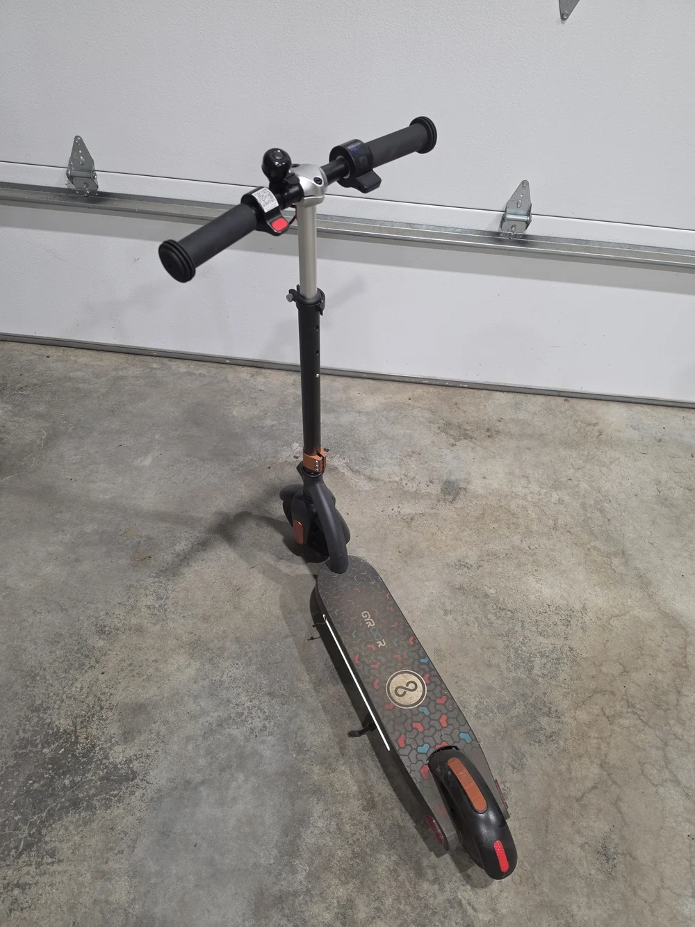 Kids Electric Scooter in Black and Orange - Lightweight Foldable Ride-On